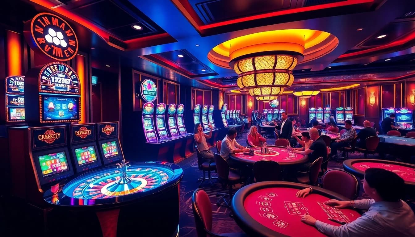 Gambling at mk8th.net with players celebrating wins at a luxurious casino table.