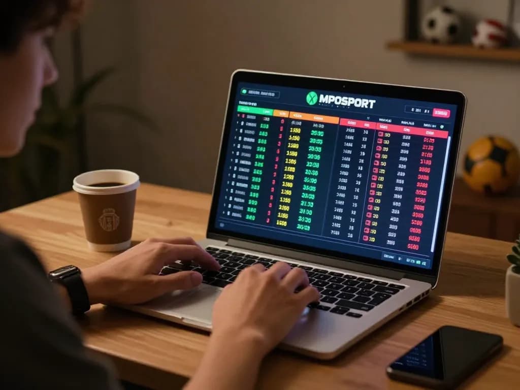 Engaging online sports betting scene at MPOSPORT, showcasing dynamic odds and an immersive environment.