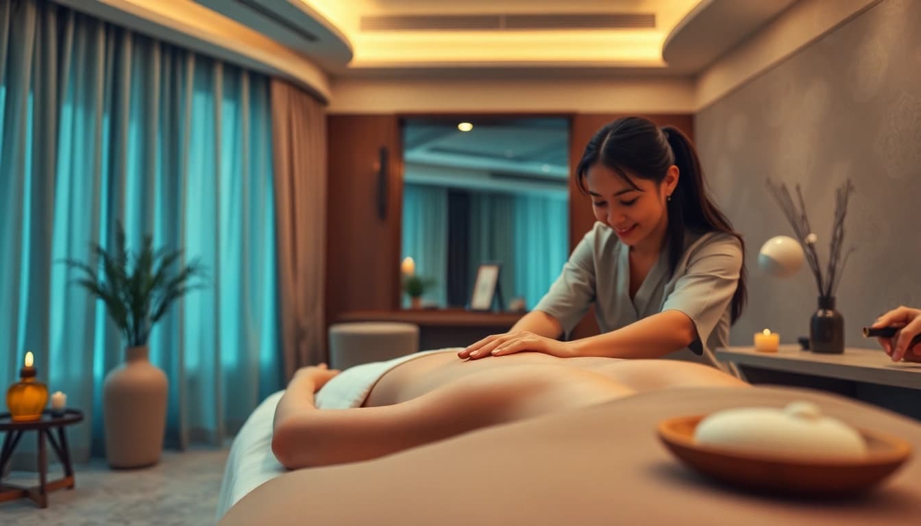 수원출장마사지 offering a tranquil massage experience in a cozy setting