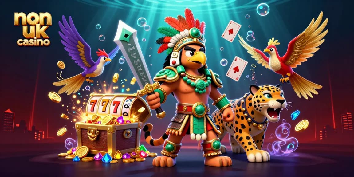 Engage with top non uk casino action featuring slot reels, dynamic characters, and vibrant casino elements.