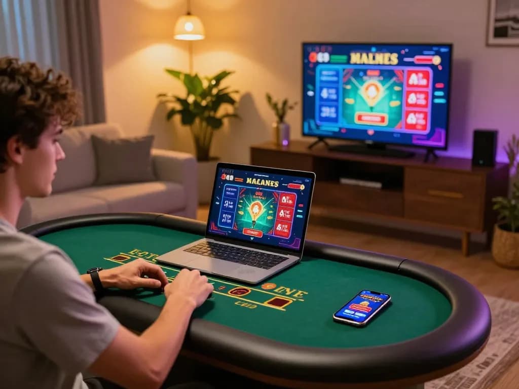 Player at TR88 online casino enjoying live dealer blackjack game, showcasing interactive gaming.