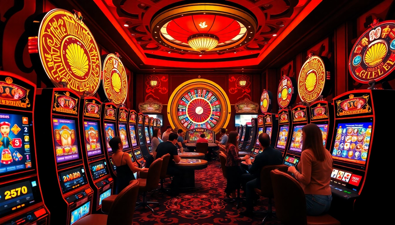 Experience the thrill of Bro138's exciting slot machines with vibrant colors and joyful players.