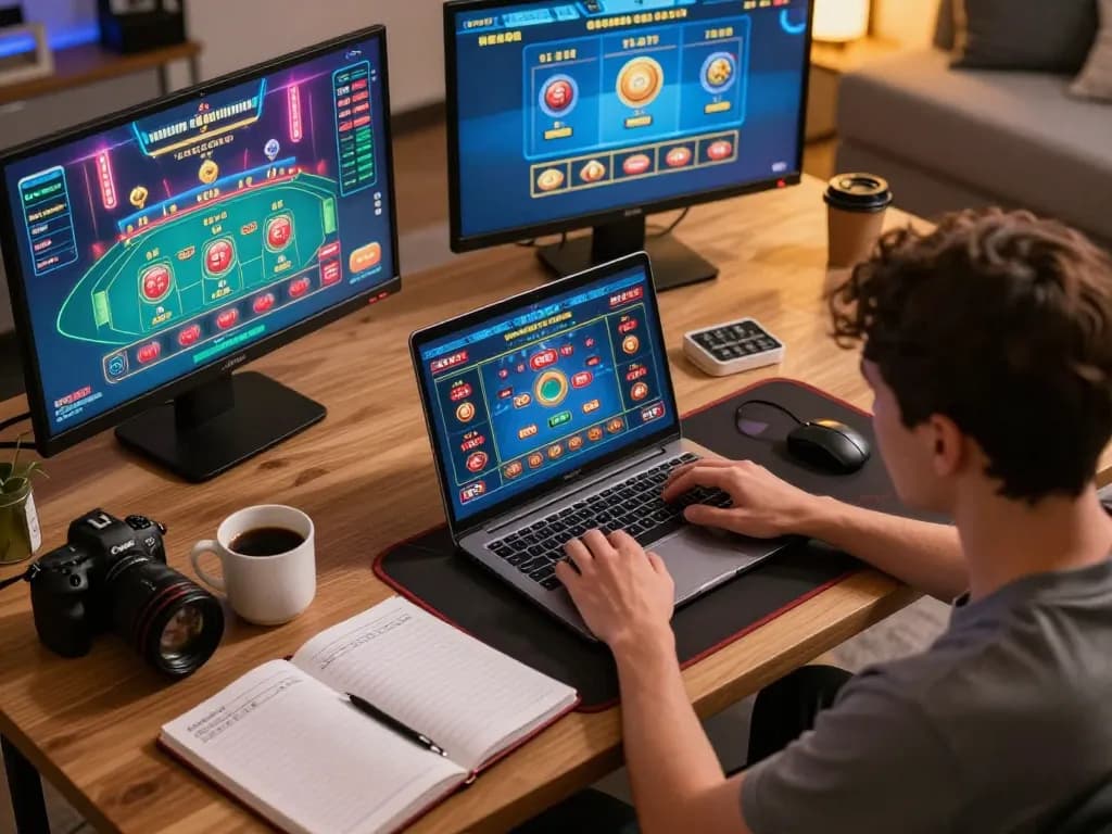 gi8 player mastering online gambling strategies during an engaging home gaming session