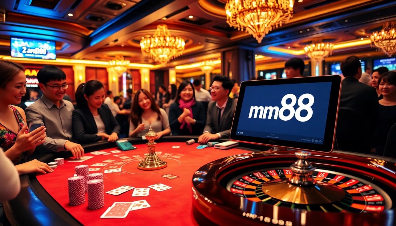 Experience the thrill of high-stakes gaming with mm88 vin at a vibrant casino table filled with excitement.