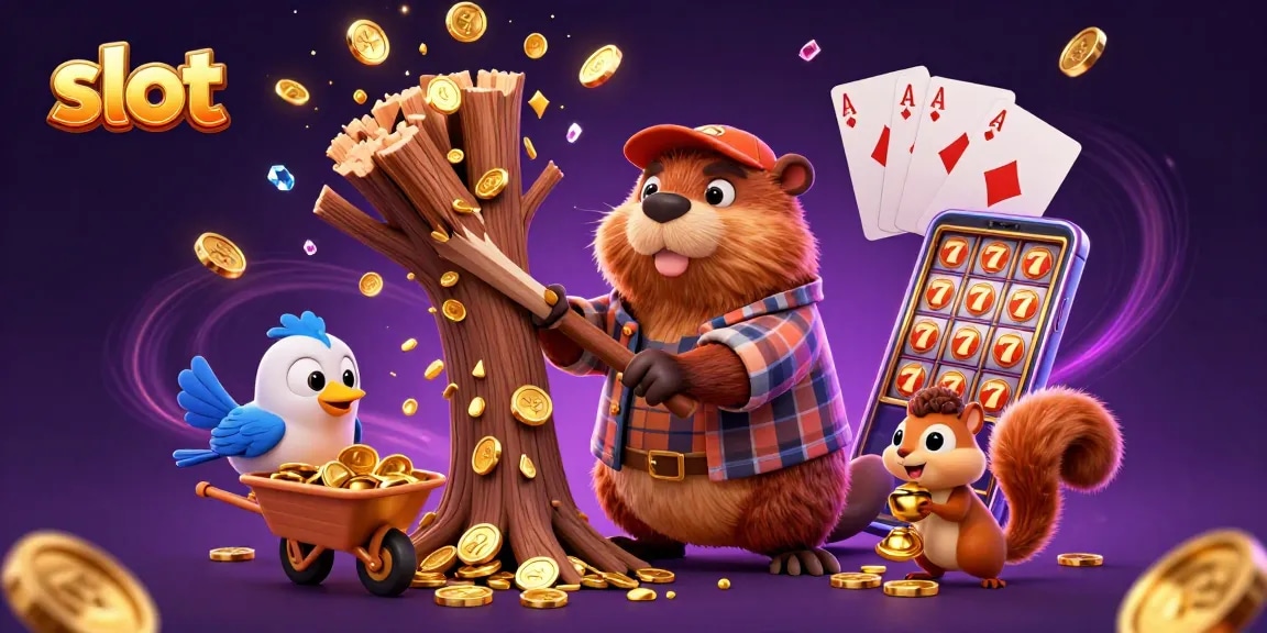 Spin the slot reels in an engaging online gaming scene with vibrant characters and gold coins.