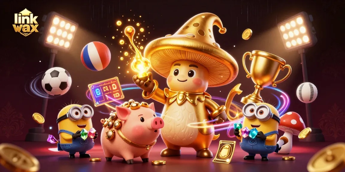 Engage in thrilling gameplay at link vmax, showcasing a vibrant casino scene with magical characters and sports elements.