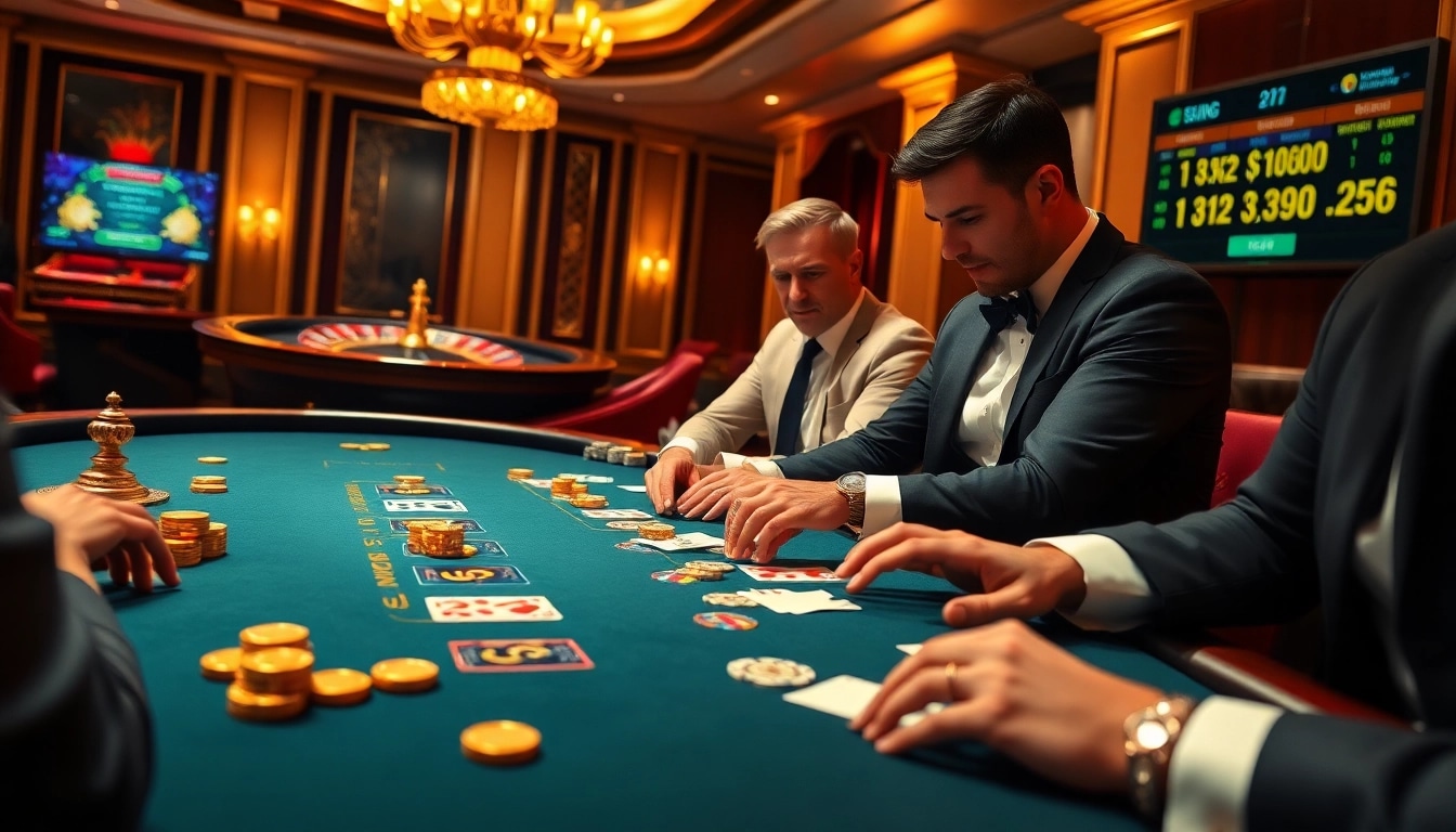 Exciting poker game at 79king casino showcases focused players and vibrant chips.