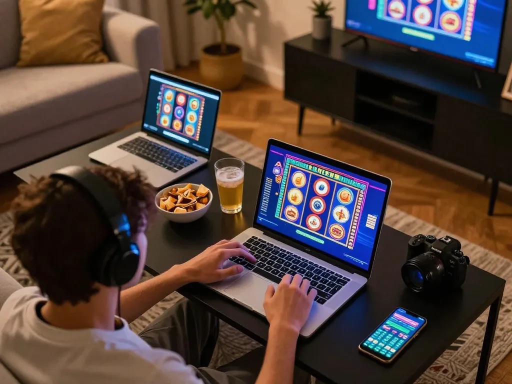 situs toto featured in a dynamic online slot game with engaging graphics and cozy home atmosphere