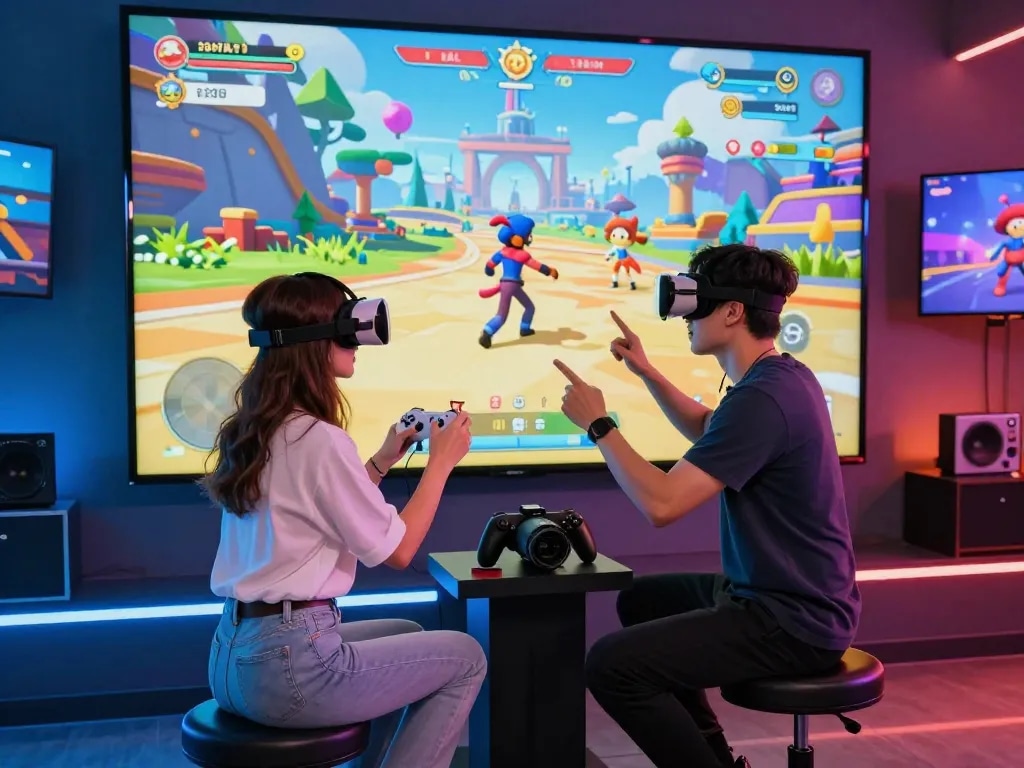 Engaging scene of characters in the best html porn games, showcasing interactive gameplay within a vibrant fantasy landscape.
