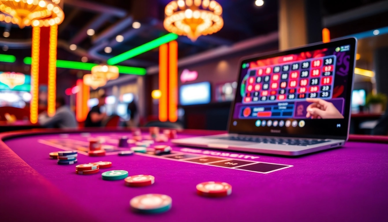 Exciting gameplay at a singapore online casino roulette table with digital interface and vibrant atmosphere.