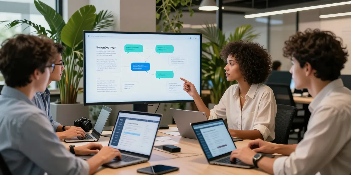 People engaged in a discussion about crush on ai features in a modern workspace.