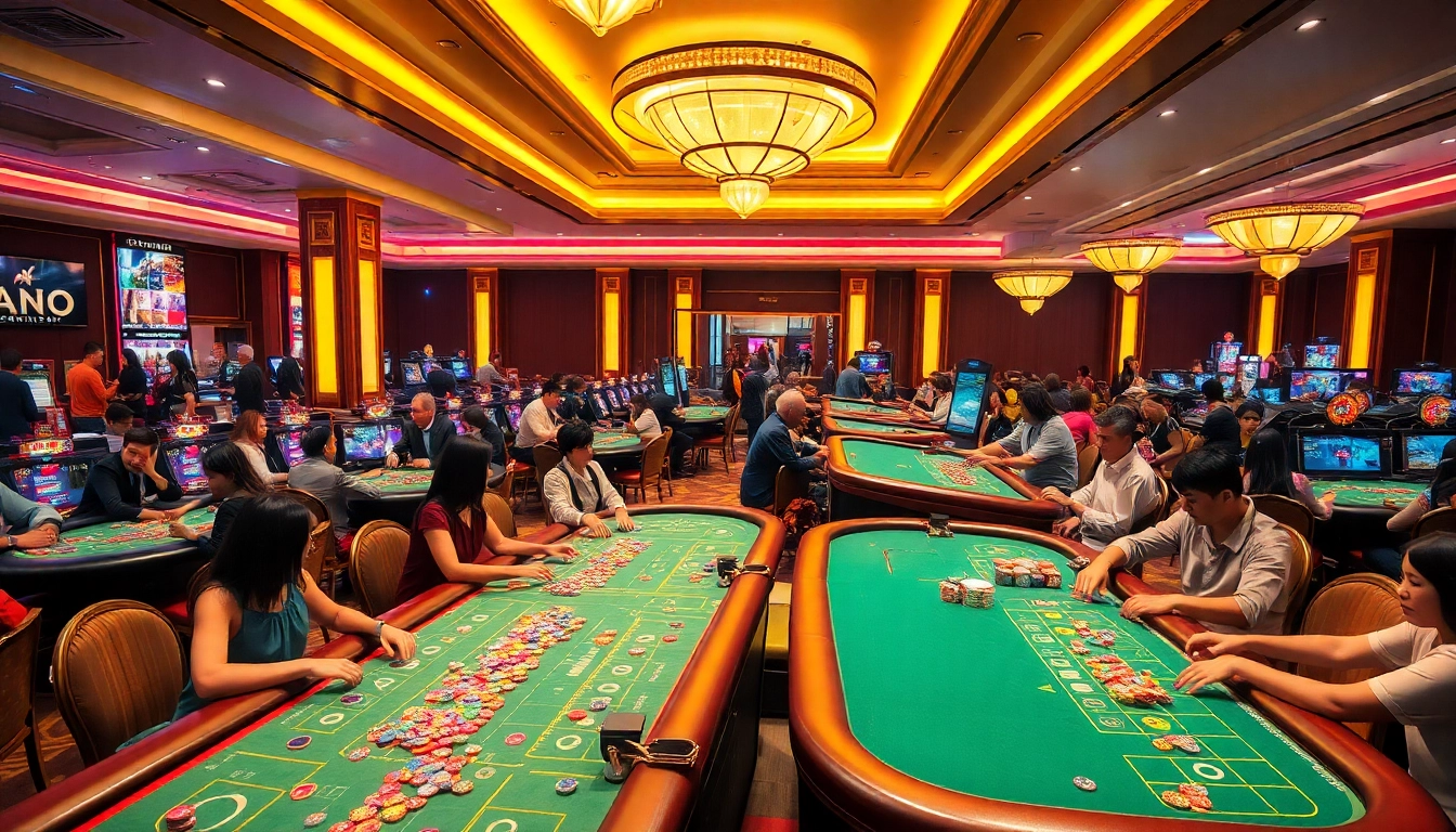 Experience the excitement at the best online casino Malaysia with vibrant gaming tables and lively players.