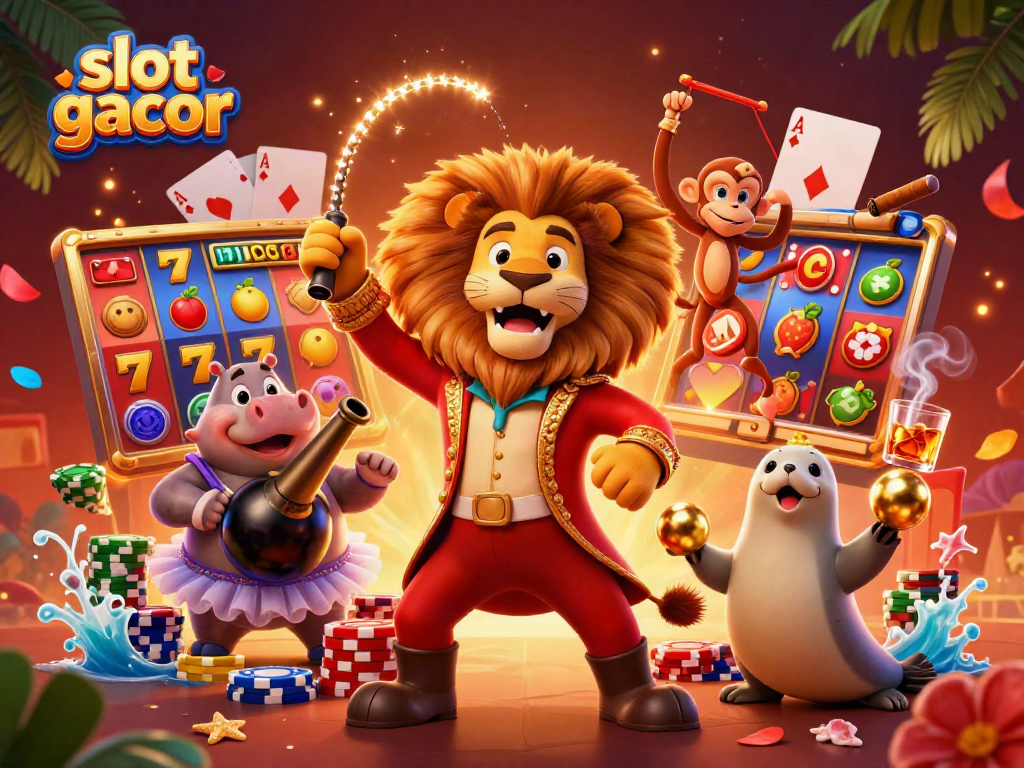 Experience the thrill of slot gacor with vibrant symbols, dynamic characters and rich casino elements in 3D.