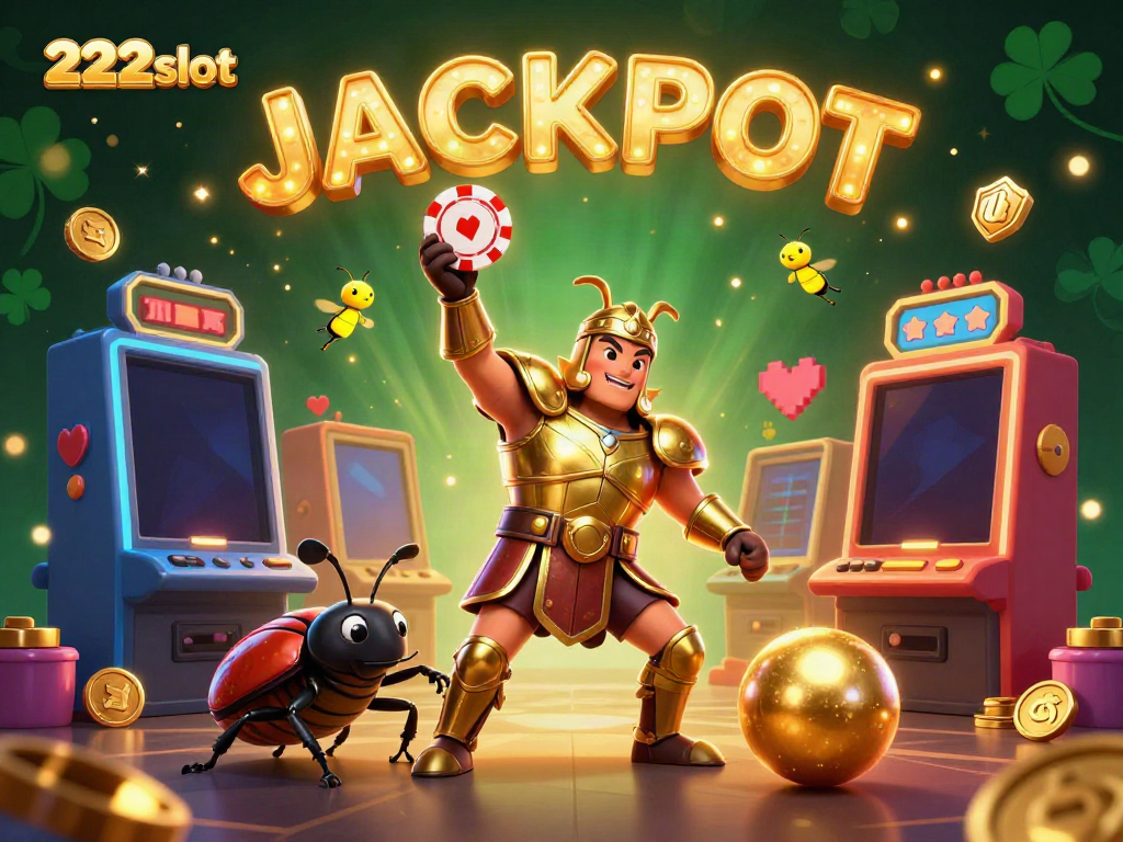 Menangkan permainan di 222slot dengan ilustrasi karakter semut hewan bertema kasino yang menarik.