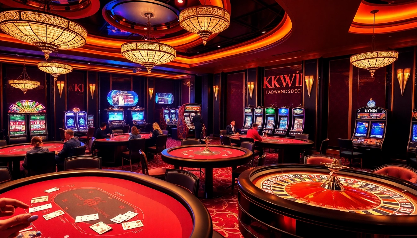 Engage in thrilling gambling excitement at https://kkwin.co.com/ with poker tables, spinning roulette wheels, and vibrant slot machines.