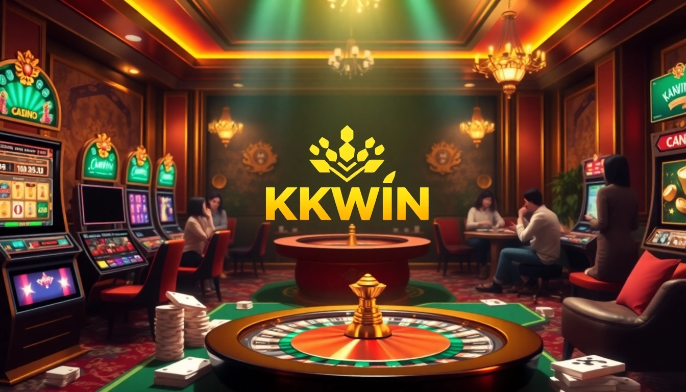 Experience the excitement of Nhà Cái KKWIN with engaging casino games showcased in a luxurious online environment.