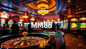 Experience the thrill of MM88 Casino with vibrant slot games and bustling tables.