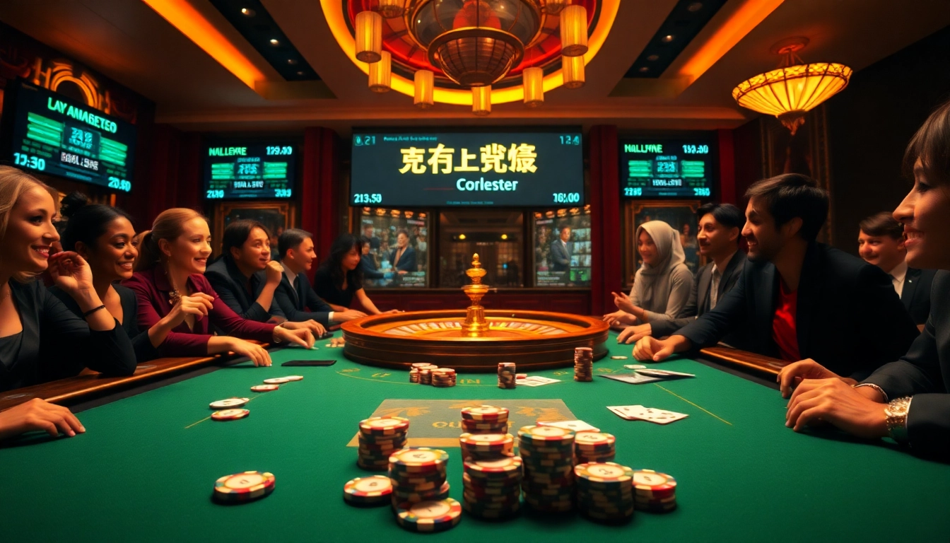 Engaging poker game scene showcasing 주소모음 trends with vibrant casino elements and digital updates.