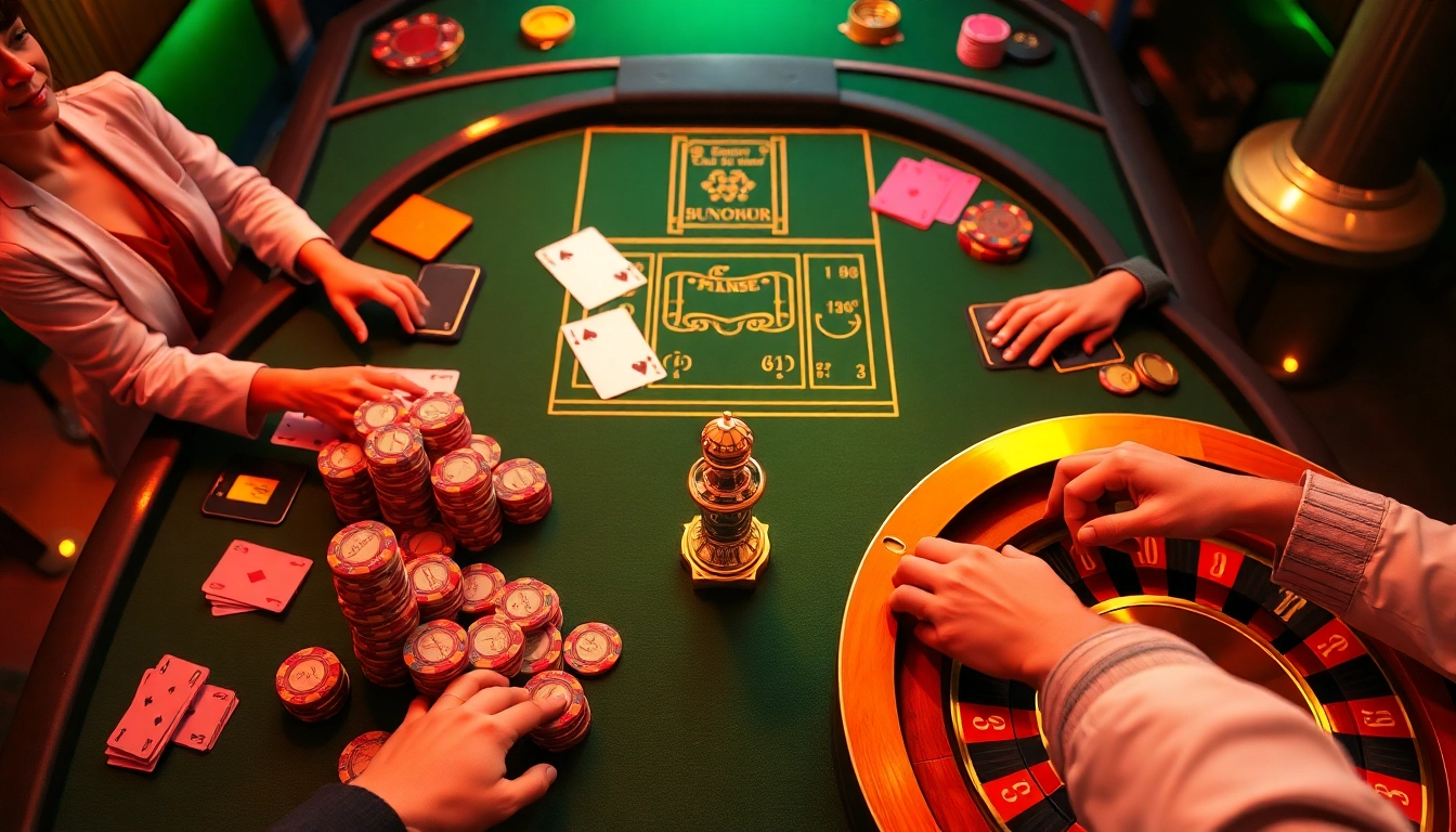 Place your bets at the Sunwin casino table, featuring a vibrant atmosphere and exciting gaming elements.