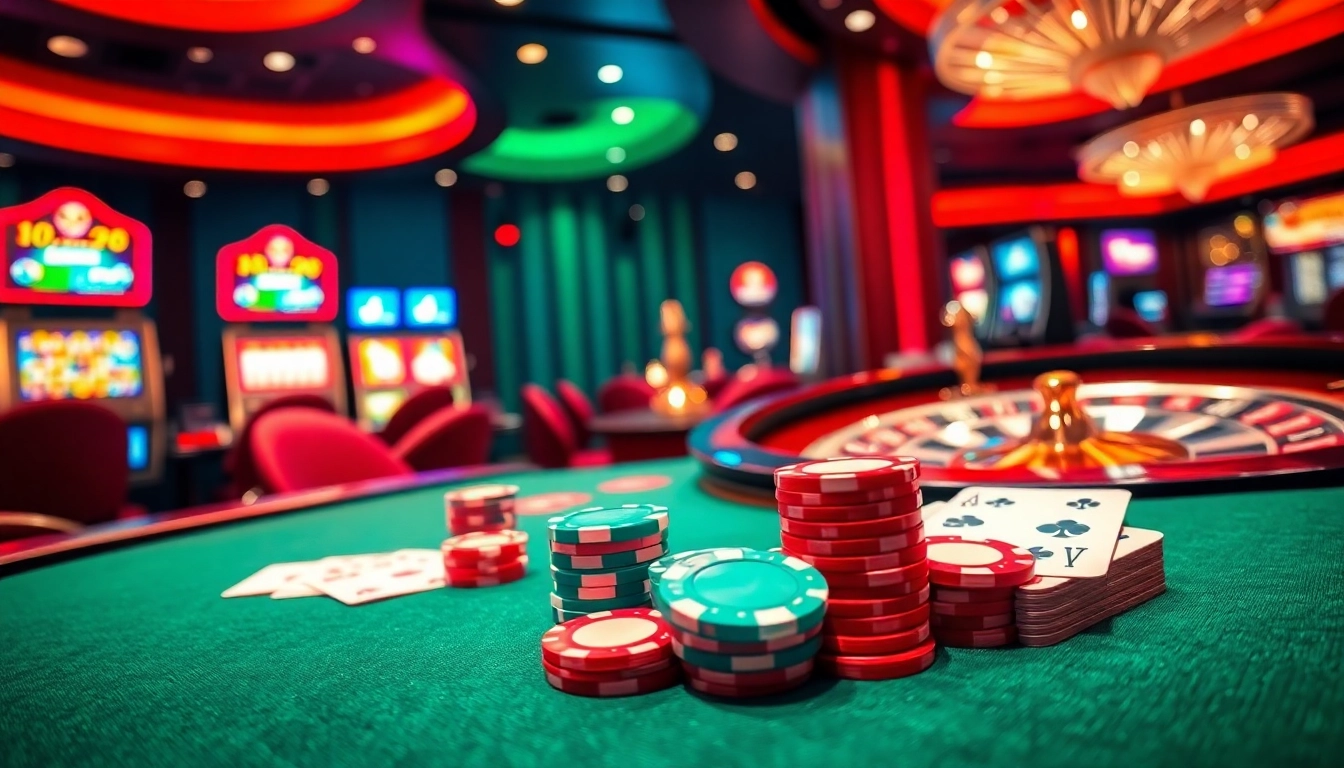 Experience high-stakes play at https://kk55.fit/ poker tables filled with vibrant chips and shining cards.