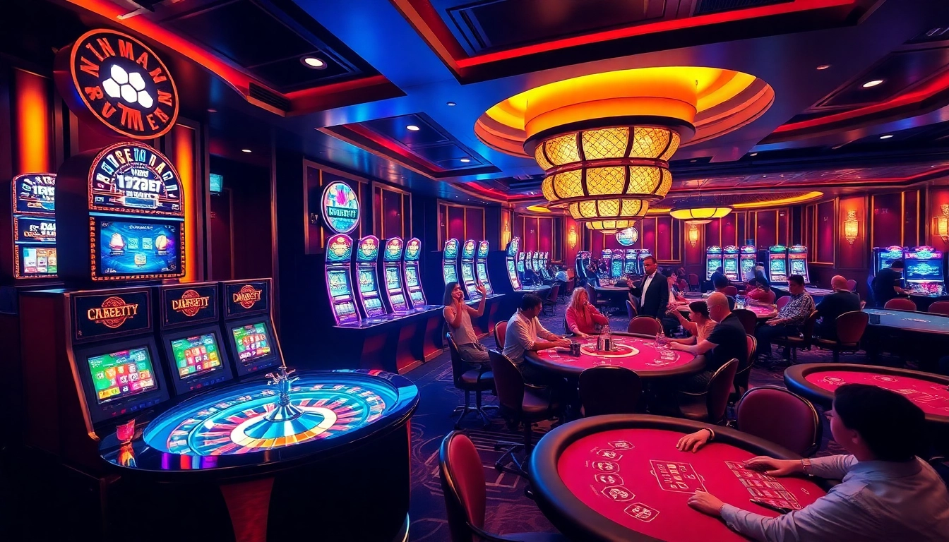 Gambling at mk8th.net with players celebrating wins at a luxurious casino table.