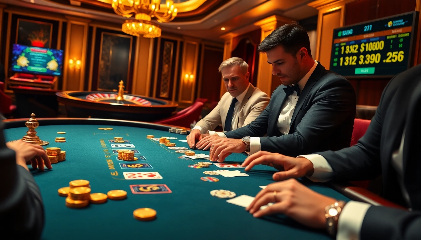 Exciting poker game at 79king casino showcases focused players and vibrant chips.