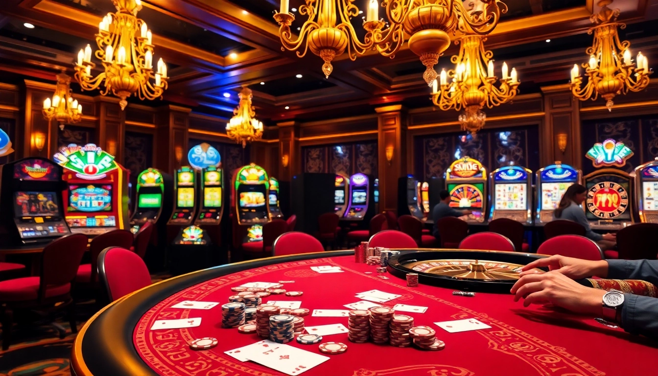 Kubet casino players enjoying a thrilling game at a sophisticated table with elegant cards and chips.