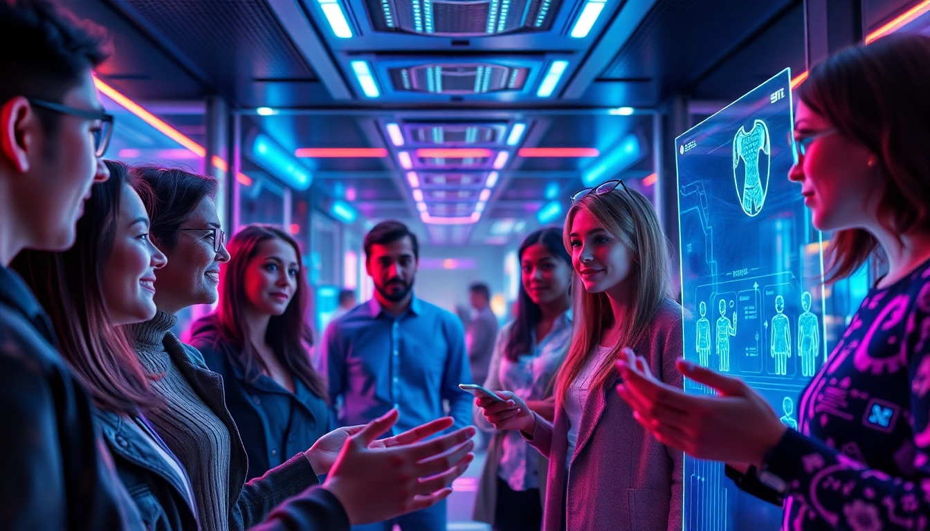 Engaging users in dynamic porn ai chat with futuristic holographic interface.